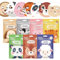 JAWUZ 7 Pièces Masque Tissu Visage,Masque Visage Enfant,Masque Hydratant Visage,Masque Visage Femme Avec Imprimé Animalier,Masques Pour Le Visage Convient Aux Filles Et Aux Femmes
