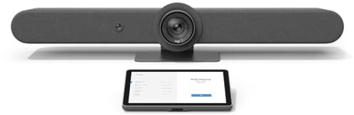 Logitech Rally Bar All-in-One Conference Camera with TAP IP Touch Controller Kit – 4K UHD PTZ Camera, 15x Zoom, Stereo Speakers, 6 Microphones, 10.1” Display, Oleophobic, Graphite (Renewed)
