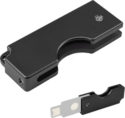 sciuU Vikbart Roterande Skyddsfodral i Aluminiumlegering kompatibel med Security Key NFC/YubiKey 5 NFC / 5 NFC FIPS (USB-A-kontakt) – Reptåligt Skyddshölje – Säkerhetsnyckel ingår ej