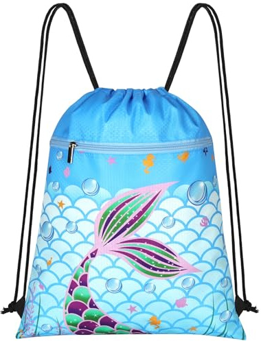 HAGOT gymväska barn, sportväska, gymväska flickor, simväska barn, sportväska barn, ryggsäck flickor, #F blå, 28*22cm, Designer