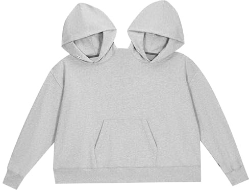 Lawnrden Hoodies|Parhuvtröjor, extra stor intim huvtröja för 2 personer, lös passform långärmad matchande pullover med ficka, presenter för par som bär