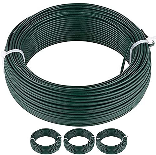 Amagabeli Bindedraht Spanndraht Garten Draht Gartenzaun 2.4mm X 50m X 4PCS Verzinkt Pflanzendraht Basteldraht Gartendraht Zaundraht Metall Zaun Zubehör Draht Drahtrolle
