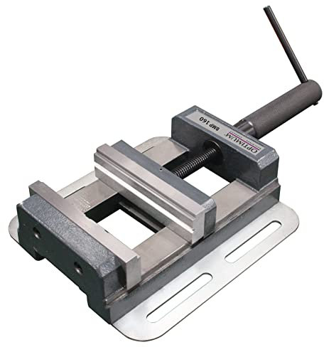 Optimum Maschinenschraubstock BMP 160 (Spannweite 145 mm, Backenhöhe 40 mm, mit Langlöcher, Trapezgewinde)