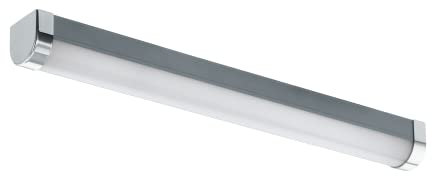 Eglo LED Bathroom Wall Light Tragacete 1, Vanity Mirror lamp with Switch, Over Cabinet Lighting Made of Plastic and Metal in Silver, White and Chrome, Neutral White, IP44, 18 inches