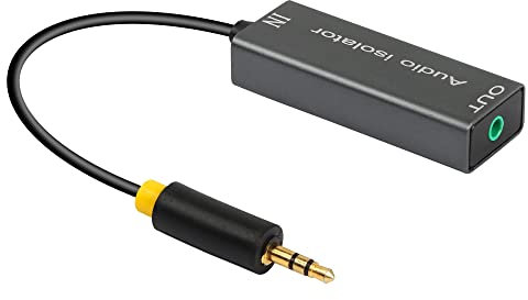 CERRXIAN 3,5 mm Ground Loop Noise Isolator, Noise Filter Canceller verwendet 3,5 mm Klinken-Audiokabel, um Brummgeräusche von Auto-Audiosystemen/Heimstereoanlagen zu eliminieren