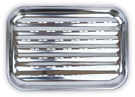 Gardenko Grillschale 35x24 cm aus Edelstahl – wiederverwendbarer Gemüsekorb für Gasgrill & Holzkohlegrill, spülmaschinenfestes Grillzubehör