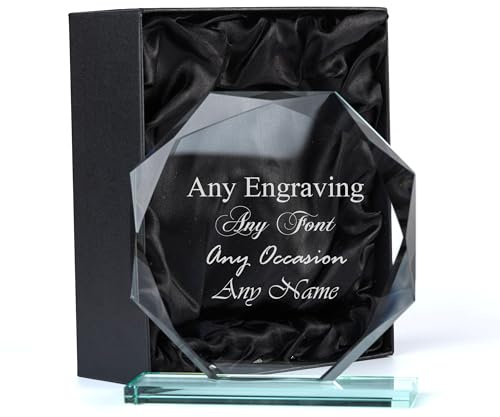 ukgiftstoreonline Large Jade Glass Personalised 15cm Trophy for Any Engraving or Occasion