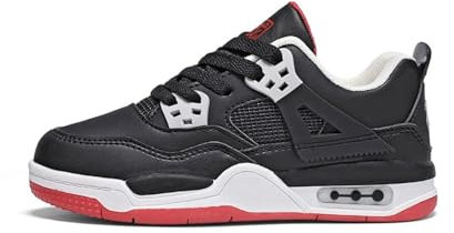 Adoff Basketballschuhe für Kinder, Freizeitschuhe, Brettschuhe, Sportschuhe für Studenten, Kinderschuhe (schwarz rot,36)