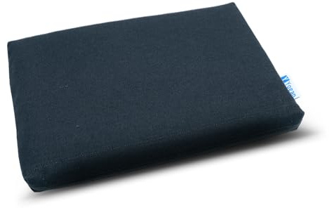 Yogan Head Cushion/Headpad (1) for Yoga/Pilates | Organic Cotton Outer Cover (Removable & Washable) | Inner Cover with Recycled Fiber Filling | 30cm×20cm×2.5cm (Charcoal Grey)