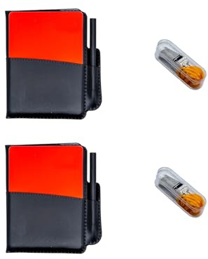 Fantperful Soccer Referee-Coach Football Yellow-Red Card-Whistle - Ref Reffing Equipment Penalty Wallet Set Kit Gear Packs (Color04)
