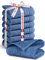 DecoHomeTextil Handtuch-Set 6 Gästetücher in Blau aus 100% Baumwolle, hochwertig, kuschelweich und saugstark