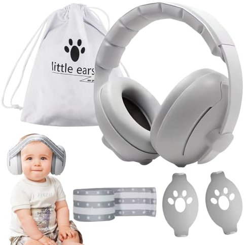 MeYuxg Casque Anti Bruit Bébé, 2 en 1 Casque Anti Bruit Enfant Confortable et Réglable, Protection Auditive pour Bébés Jusqu'à 48 Mois, pour Sommeil,Voyage,Feux d’Artifice, Concert
