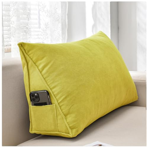 Sleepling Rückenkissen Keilkissen Für Bett Und Sofa, Lendenkissen, Dreieckiges Lesekissen, Kissen Mit Abnehmbarem Waschbarem Bezug, Seitenfach,E,60x35x20cm