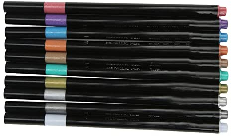 plplaaoo Pennarelli Metallici 10 Colori Inchiostro a Base d'Acqua ad Asciugatura Rapida Scrittura Liscia Pennarelli Artistici Graffiti Professionali per Bambini Adulti Artisti Legno Roccia