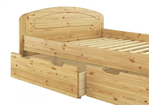 Erst-Holz® Funktionsbett Überlänge 180x220 Doppelbett 3 Bettkasten Seniorenbett Massivholz 60.50-18-220