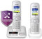 Panasonic KX-TGH722GG Schnurlostelefon Duo mit Anrufbeantworter (DECT Telefon, strahlungsarm, Farbdisplay, Anrufsperre, Freisprechen) perl-silber