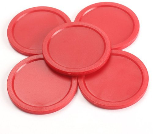 Vektenxi 5pcs Red Mini Air Hockey Tisch Pucks 50mm Puck Kinder Tisch New 2-Zoll-bequem und praktisch