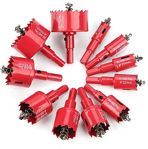 Sierra de perforación bimetálica de 17 mm, color rojo, M44 HSS para metal, para madera, aluminio, chapa de hierro, tubo de plástico