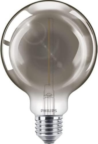 Philips LED Premium Smoky Glass Globe G93 Light Bulb [E27 Edison Screw] 2W - 11W Equivalent, Flame (1800K), White