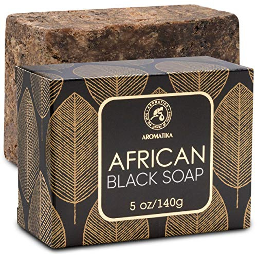 African Black Soap 140g - Moisturizing - Nourishing - 100% Raw & Natural African Black Soap with Shea Butter & Coconut Oil - For All Skin Types - Natural Ingredients