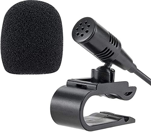 MICMXMO Micro de 3,5 mm Microphone Externe Portable Mic Compatible avec JVC Kenwood Sony Alpine pour Unité Principale de Voiture avec Bluetooth Radio Stéréo GPS DVD, Câble de 3M, Plug and Play