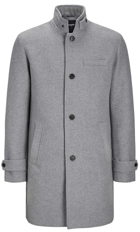 JACK & JONES Abrigo de lana Jjemelton Sn para hombre, gris claro, XL