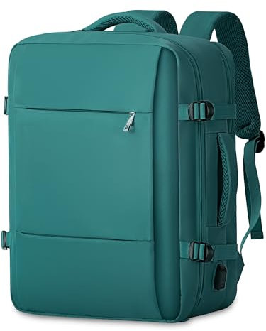 FIORETTO Mens Womens Cabin Bag 45x36x20 for New Easyjet, Waterproof Carry On Backpack for Airplanes, Travel Backpack Rucksack Underseat Luggage Travel Bag with Laptop Compartment Dark Green