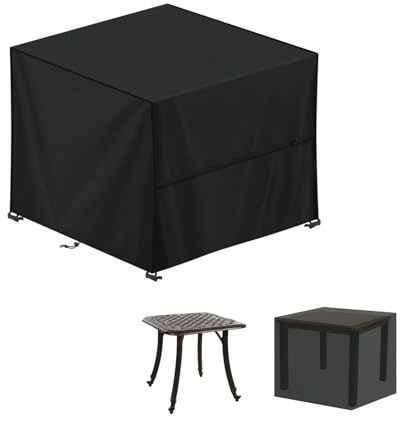 LAMUNI Funda Mesa Jardin Impermeable 70x70x70cm Funda Muebles Jardin Cuadrada Cubierta para Muebles de Jardin 420D Tela Oxford Cubierta de Mesa Exterior Funda Protectora Mesa, Anti Viento, Anti-UV