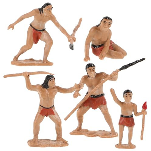 UPKOCH 5 Stück Hominiden-Modell Primitive Männerfigur Miniatur-primitiv-männer-Dekoration Campingfiguren Spielzeugfigur Harz