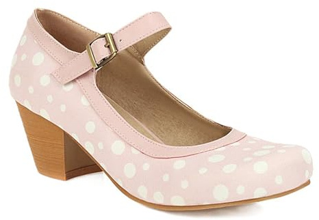 Scarpe Donna Mary Jane Heels Chunky Platform Pumps Cute Strawberry Print Pois Color Block Fiocco Retro Lolita Style Comfort Scarpe Eleganti per Cosplay Festa Daily Wear Casual Fashion
