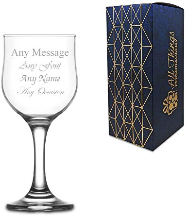 Personalised Engraved 240ml Nevakar Wine Glass, Gift Boxed, Perfect for Any Wine Lover