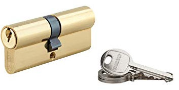 THIRARD - Cylindre à clé crantée 35 x 40 mm laitonné 3 clés