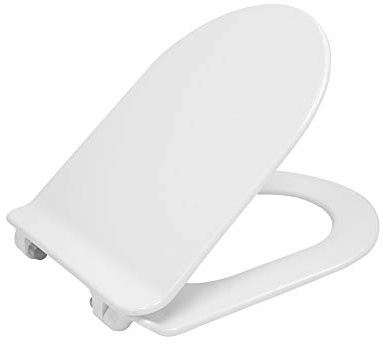 SSWW D-Form Toiletten-Sitz mit Softclose Mechanismus ultra-flaches Design WC-Deckel aus Duroplast