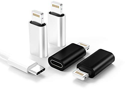 4Pack USB C Female to Lightning Male Adapter for iPhone 12 11 mini XR/XS/SE/7/8/X/Plus/Pro Max for Ipad Mini Type Compatible with Charging Data Transmission Connect Charger Connector Cable Converter