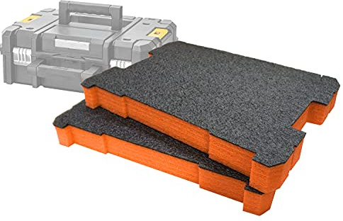 Shadow Foam TSTAK/ProStack Foam Inserts [50mm Orange Twin Pack] Easy Peel Foam Inserts for DeWalt TSTAK & Stanley ProStack Boxes