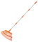 KPUY Steel Garden Rake for Lawn, Telescopic Leaf/Grass Rake, 98cm-165 cm Adjustable Handle - 25 Tines Durable Steel Head&Garden Gloves for Quick Clean Up of Lawn and Yard(Tangerine)