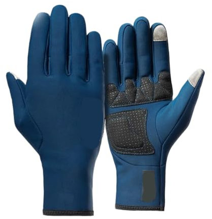 INIULLUV Gants d'escalade Gants de Cyclisme d'hiver Coupe for Hommes, équipement de Cyclisme à Doigt Complet for vélo de Route et de Montagne, équipement d'escalade pour Escalade(Blue,S)
