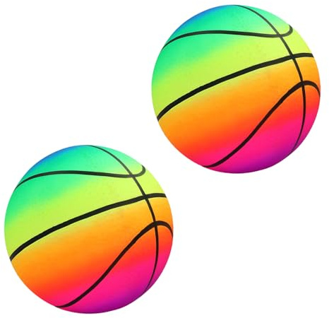 MAGIC SELECT 2 Palline in PVC Giocattolo per Bambini. Pallone da Pallavolo Gonfiabile con Arcoíris. Palla Morbida per Bambini. Pallone da Gioco, Parco, Piscina, Vacanze. Ø 23 cm.
