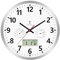 Foxtop Wanduhr Funk Digital Analog 30cm mit LCD-Display – Digitale Funkuhr mit Automatischer Zeitanpassung, Temperatur, Datum & Wochentag, Geräuschlos – Küchenuhr für Wohnzimmer, Badezimmer, Büro