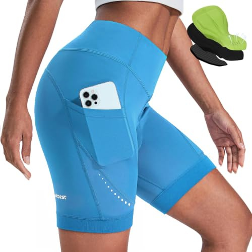 Nepest Short de Cyclisme pour Femme - Rembourré - 4D - Respirant - avec Poche - Extensible dans Les 4 Directions