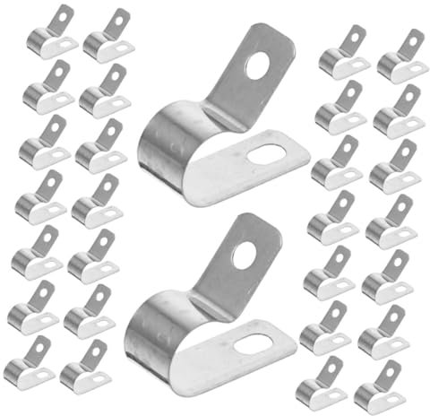 Didiseaon 50Pièces Type Clips Métalliques pour Gestion Câbles Installation Facile Adaptés à Maison et Au Bureau