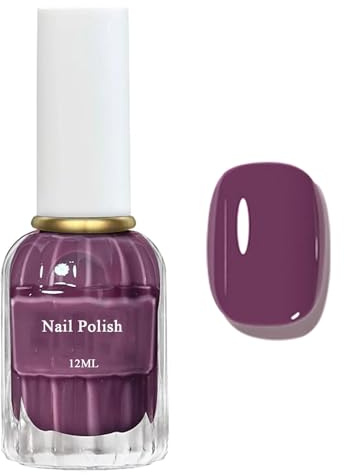 Lila Wasserbasierte Schnelltrocknender Einfarbiger Nagellack - Purple Nail Polish Quick Dry & Langanhaltend - Regular Nagellack für Frauen Mädchen (Lila, 12ML)