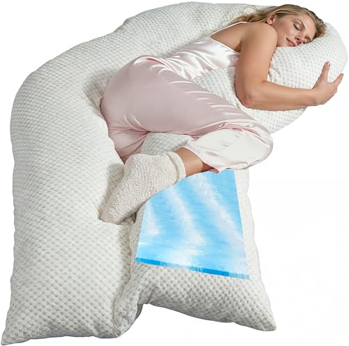 Traumreiter Seitenschläferkissen Visco XXL langes Wendekissen Memory Foam [orthopädisch] + Watte | Schwangerschaft Kissen zum Schlafen, Stillkissen Schwanger mit Bezug Weiß, Ergonomie Zertifiziert