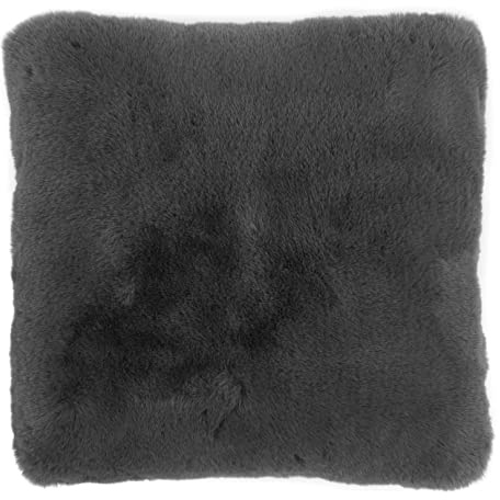 -LUXOR - Living kudde Coste fuskpäls dekorativ kudde i fårskinn utseende – fluffig gosig kudde soffkudde för dekoration vardagsrum 40 x 40 cm antracit 1 styck