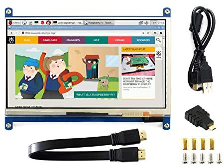 IBest 7 inch Capacitive Touchscreen Display HDMI Screen 1024 * 600 Rev 4.1 LCD IPS Touch Screen Monitor for Raspberry Pi Banana Pi Banana Pro BB Black, Support Windows 10/8.1/8/7 Various Systems