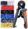 Preciva Ferrule Crimper Plier Kit, AWG28-10/0.08-6mm² Ferrule Crimping Toolkit, Wire Crimp Tool with 1200 Terminal Connectors and End Ferrules(1200Pcs)