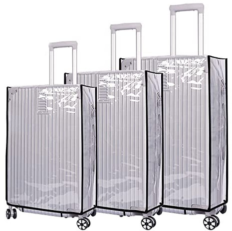 Vecibel Koffer-Abdeckungen 20 Zoll Reisekoffer-Schutzhülle Gepäck Cover Transparent Kofferschutzhülle Schutzhülle Wasserdicht Waschbar Koffer Schutzhülle