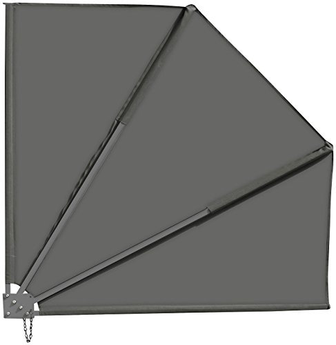 Royal Gardineer Balkonabtrennung: Balkonfächer 140 x 140 anthrazit (Versandrückläufer) (Balkonfächer Geländerbefestigung, Fächersichtschutz)