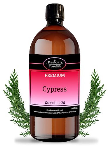 Cypress Essential Oil, Therapeutic Grade, 100% Pure Essential Oils for Diffusers for Home, Cypress Oil Essential Oils for Skin - Perfect for Aromatherapy Oil, Relaxation & Improved Mood - 1000ml