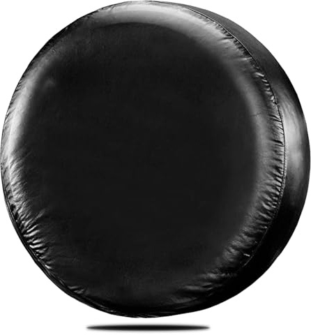 WSSROGY 14 Inch Spare Tire Cover Waterproof Dustproof PU Leather Tough Tire Wheel Cover Fit for Jeep Wrangler Trailer RV SUV Truck Travel (Black, for Diameter 23 - 27)